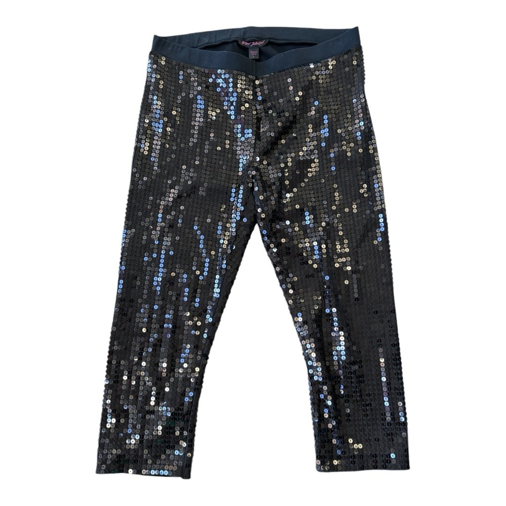Betsey Johnson Black Sequin Capris